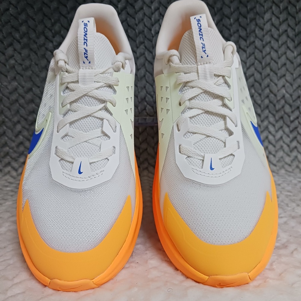 Nike Sonic Fly GS White Yellow Hyper Royal Running Sneakers Shoes Size 5Y - Picture 6 of 10